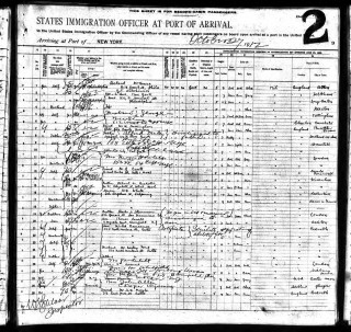 Immigration papers on arrival in the United States   | Supplied by Mary Norris 