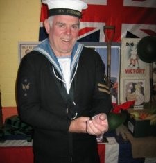 Maurice Clary who was still able to wear his submariner's uniform 