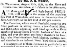 Advert for a Bakery 13 August 1834