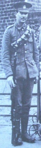 Private Harold John Blundon from a photograph published by the Essex County Standard on 17th October 1914
