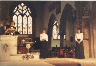 Rev Stephen Hardie as one of the narrators with Liz Roberts and Georgina Percivall 