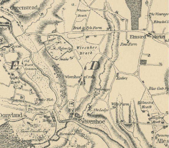 A section of the map of Essex originally drawn by John Chapman and Peter André in 1777. | Reproduced from the ERO web site