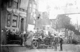 Celebrating a Conservative and Unionist victory outside Gothic House in 1910 | Wivenhoe Memories Collection