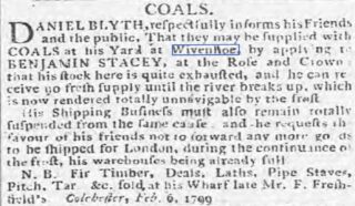 Abstract of Title to a Coalyard 1763 - 1825 | Ipswich Journal, Saturday, 9 February 1799  [British Newspaper Archive]