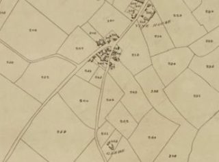 Extract from 1838 Tithe Award Map for Wivenhoe showing parcels 243, 244, 262 situated south east of the Cross and to the east side of Rectory Road. | Essex Record Office D/CT 406B