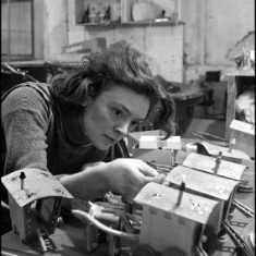 A young Sue Murray at work on toy caravans | Copyright Sue Murray ARPS