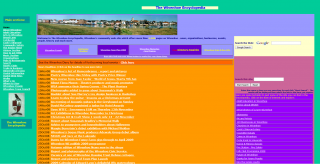 The Wivenhoe Encyclopedia home page in 2008 showing all of the news items and topics covered