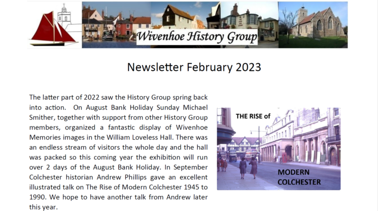 Wivenhoe History Group's Newsletter published February 2023