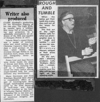 Lady Clare Hoskyns Abrahall writer and producer of The Light Within for Wivenhoe Players Nov 1970